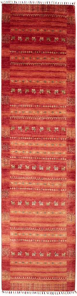 Gabbeh Tappeto orientale 80x300 Rosa (Pakistan) Tessuto A Mano