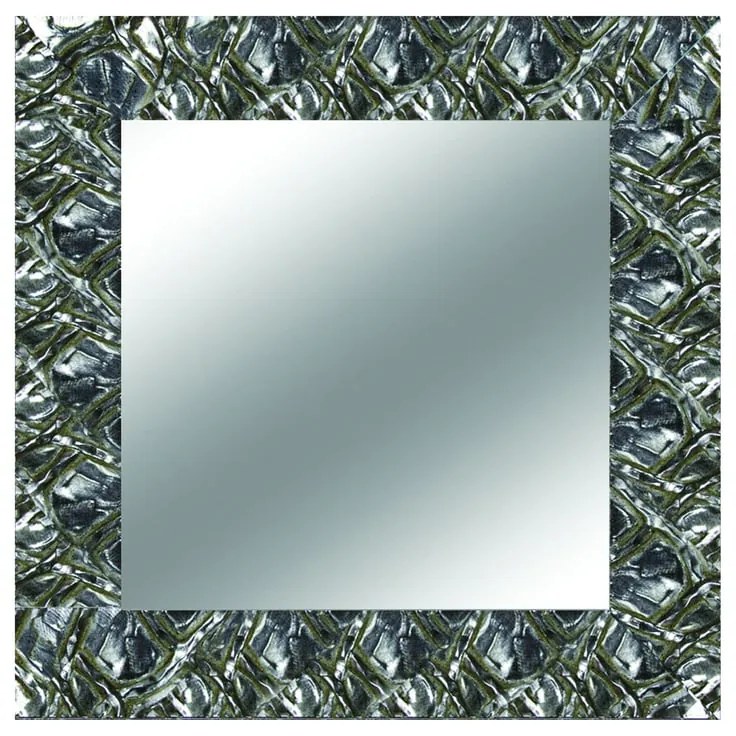 Specchio CAPUA quadrato in legno argento 99 x 99 cm