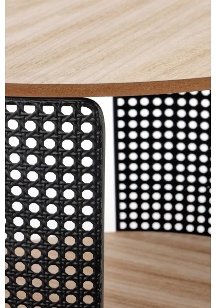 Tavolino da salotto TRAFICA 41x41 cm nero/beige