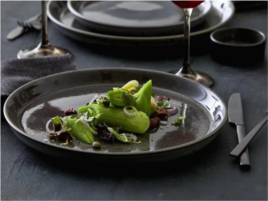 Piatto da dolce nero in gres ø 21 cm Gastro Grey/Grey – Bitz