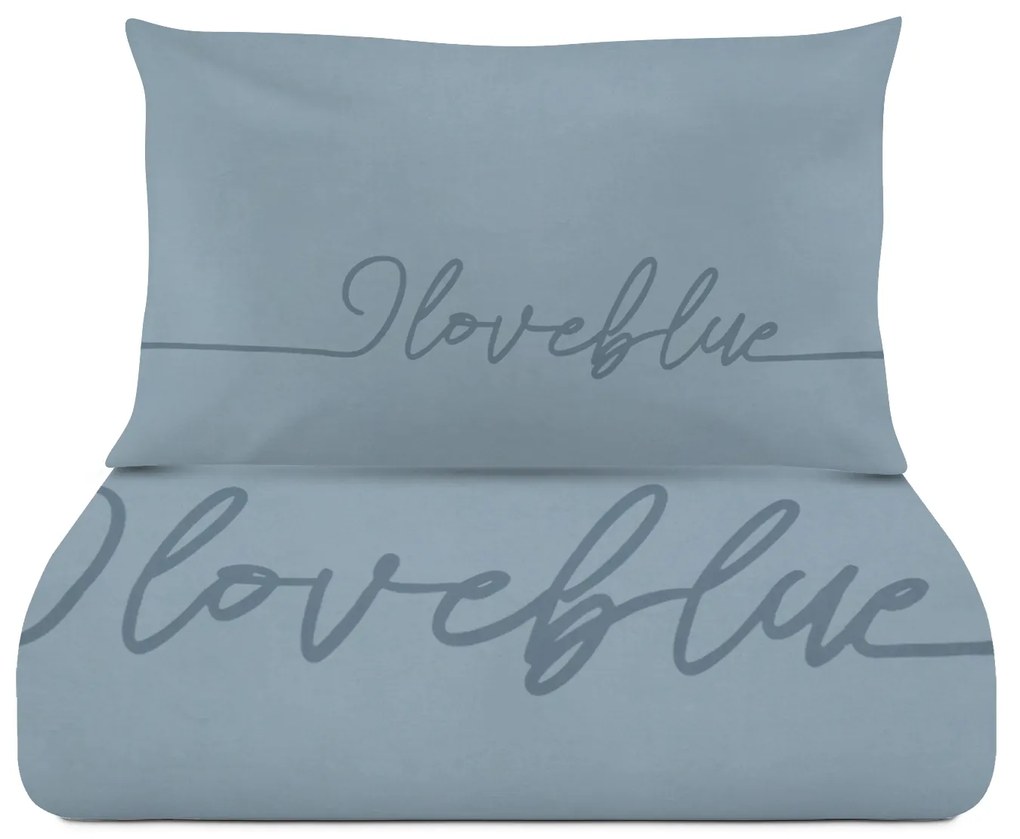 Parure copripiumino singolo I love blue Quotes