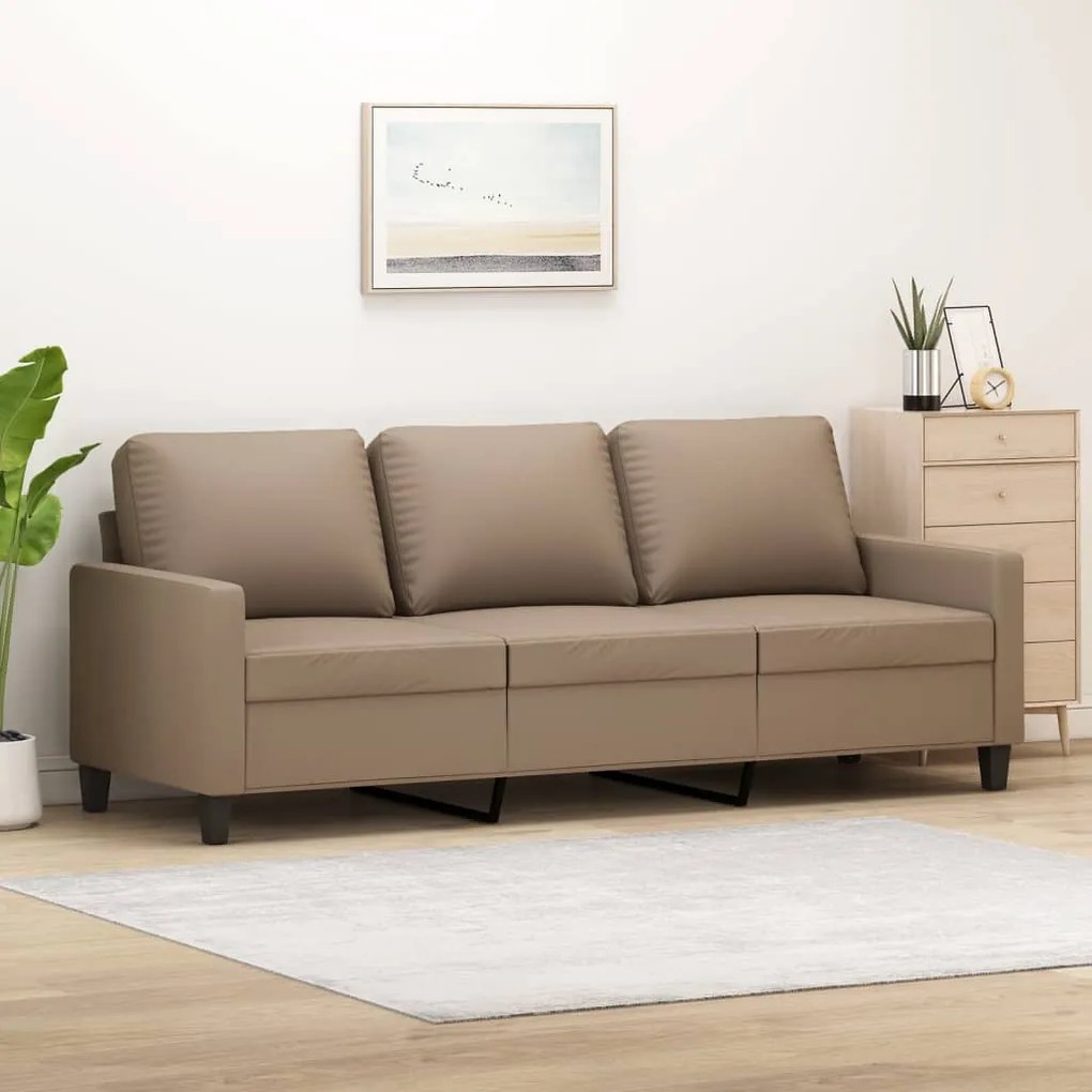 Divano A 3 Posti Cappuccino 180 Cm İn Similpelle /