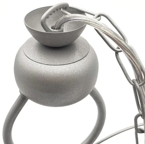 Lampadario a sospensione con catena RETRO 2xE27/60W/230V argento