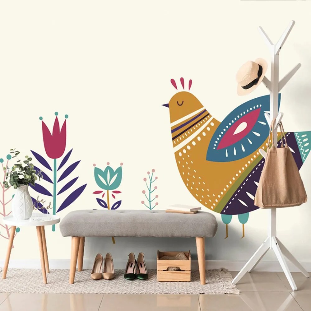 Carta da parati – Natura con tocco folcloristico