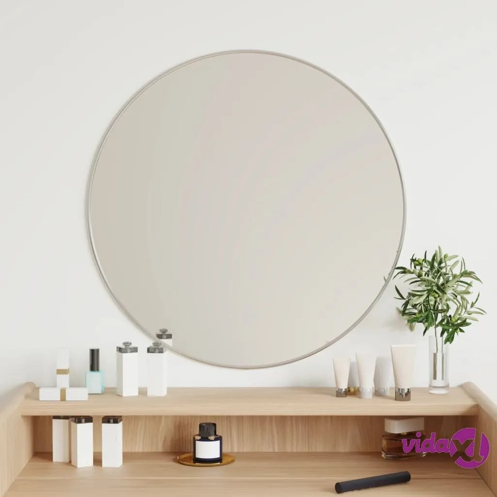 vidaXL Specchio da Parete Argento Ø 60 cm Rotondo