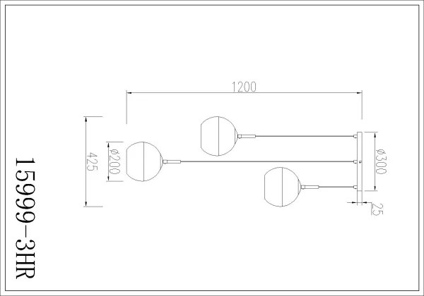 Globo 15999-3HR - Lampadario a cavo RAGUSA 3xE27/60W/230V