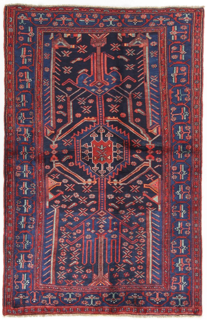Hamedan Tappeto 130 x 210 (Iran) Annodato A Mano