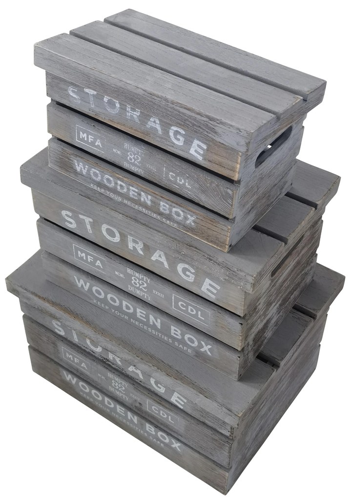 CLARA - set di 3 cassette in legno