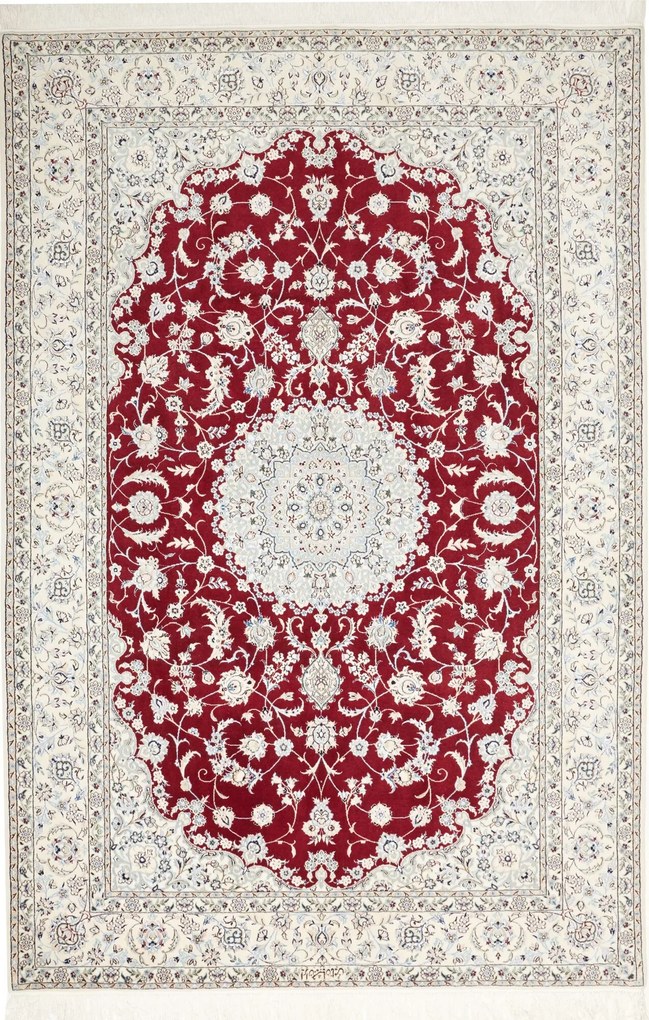 Nain Tappeto persiano 150 x 230 Rosso (Iran) Annodato A Mano