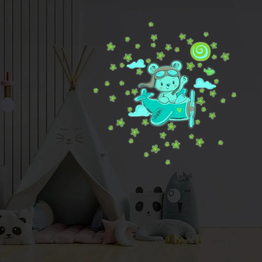 Adesivo murale per bambini 30x25 cm Pilot Bear - Ambiance