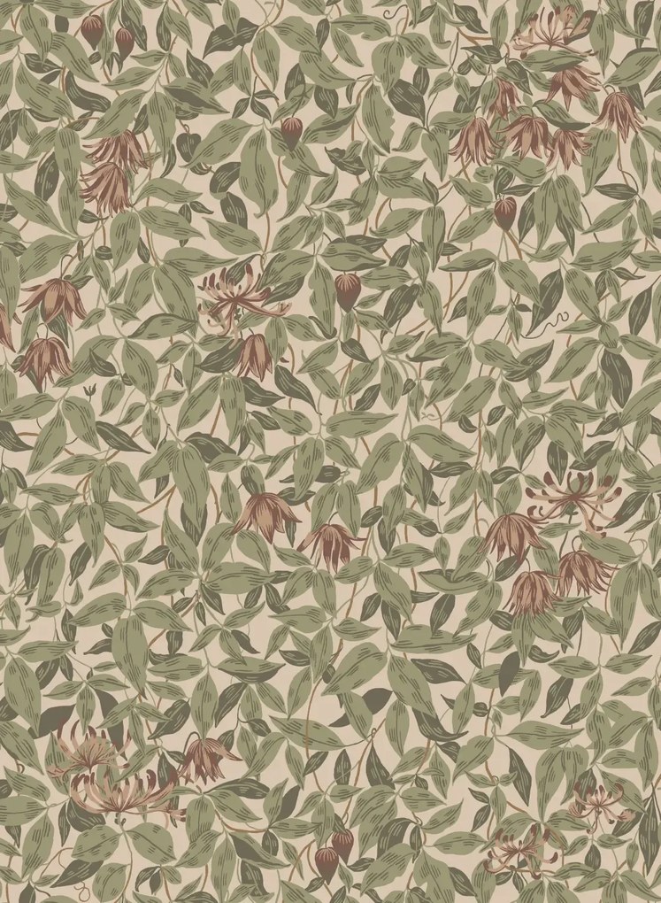 Sandberg Carta da parati Linnea - Burgundy