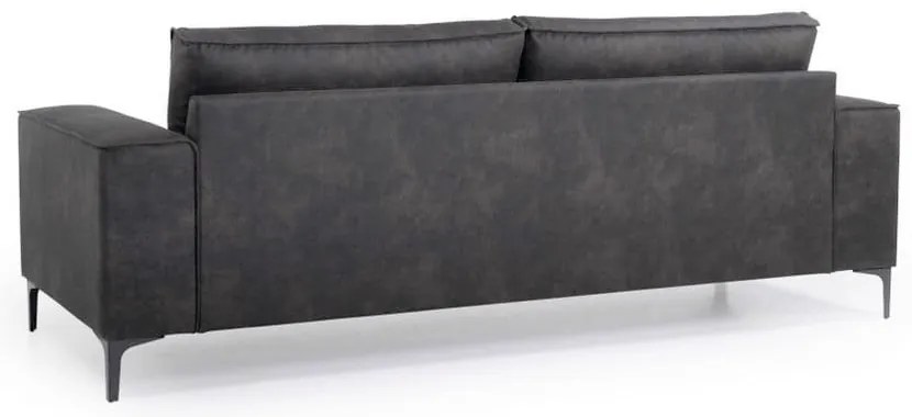 Divano color antracite con rivestimento in finta pelle 224 cm Copenhagen – Scandic