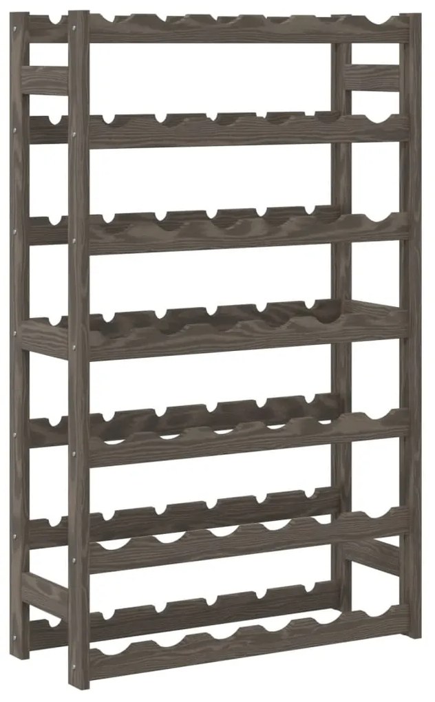 Portabottiglie per 42 bottiglie grigio legno massello di pino