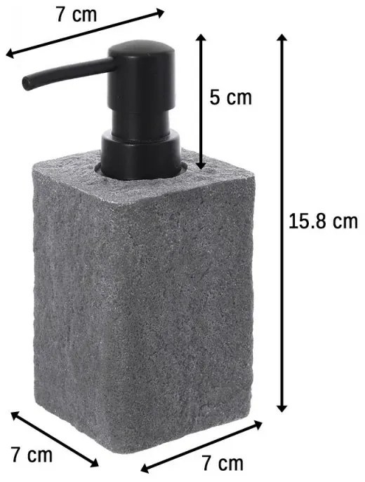 Dispenser sapone in Resina Grigio Capacita 280 ml Effetto Pietra