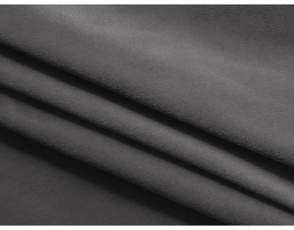 Poggiapiedi grigio con rivestimento in velluto Ekahi – Makamii