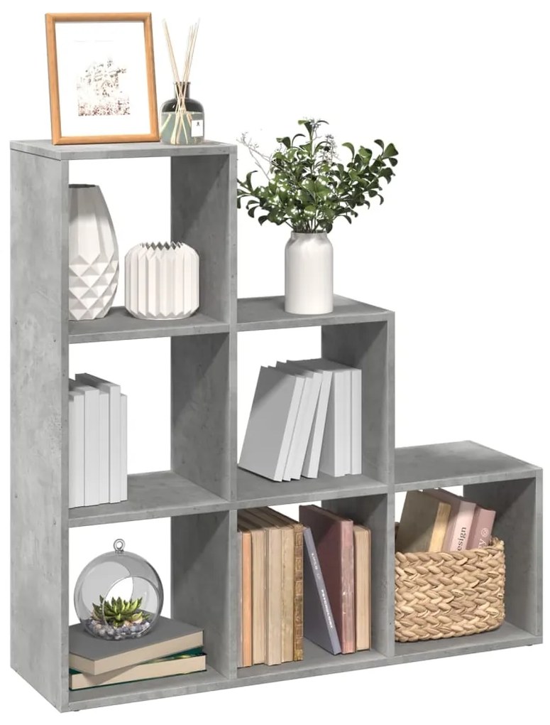 Libreria Divisorio 3ripiani Grigio Cemento 99x29x99 Truciolato /