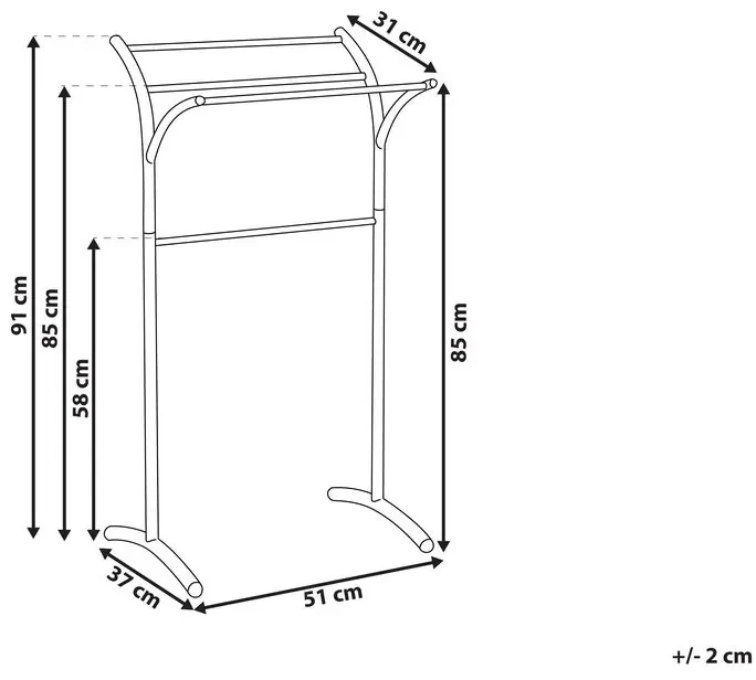 Portasciugamani metallo bianco 51 x 91 cm YOPAL Beliani