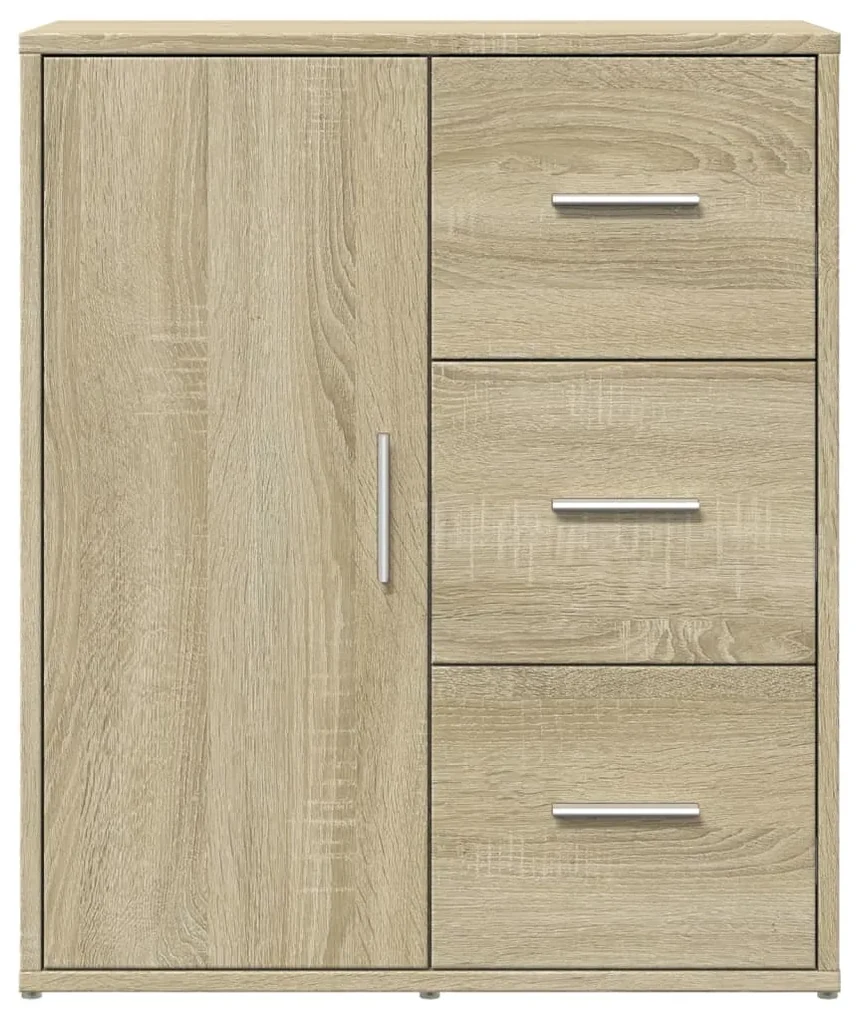 Credenze 2 pz rovere sonoma 60x31x70 cm in legno multistrato