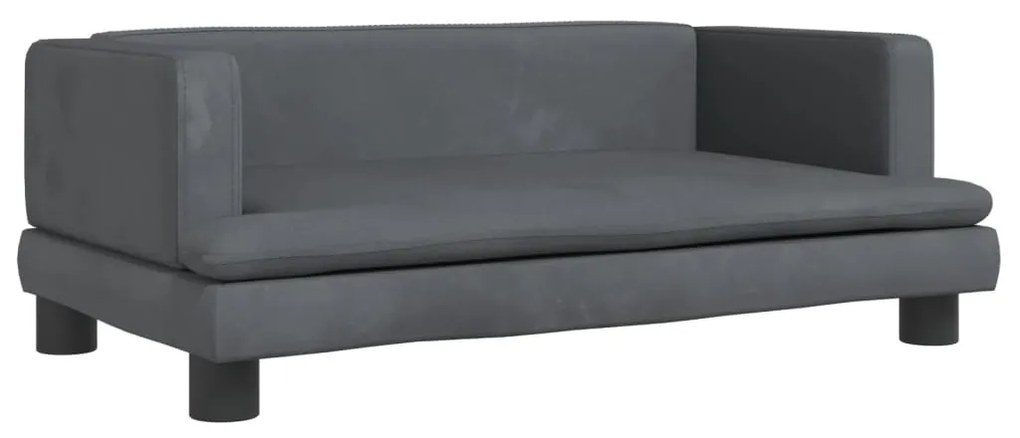 Lettino per cani grigio scuro 80x45x30 cm in velluto