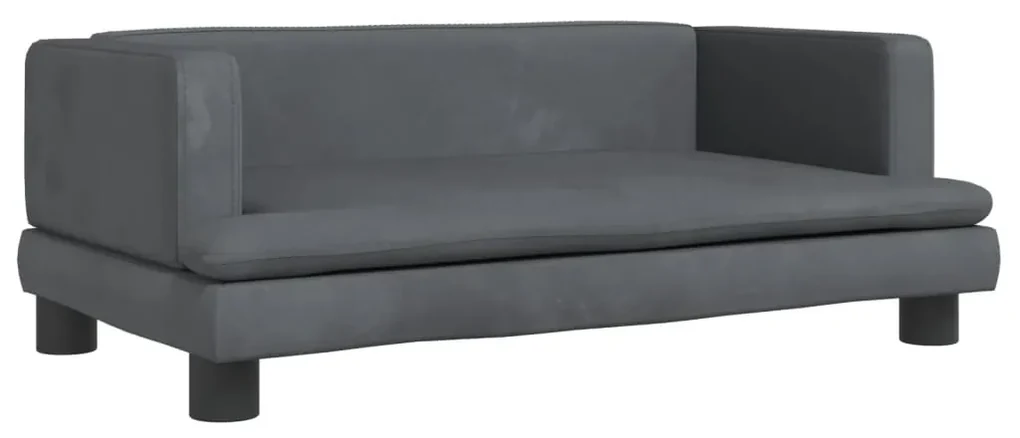 Lettino per cani grigio scuro 80x45x30 cm in velluto
