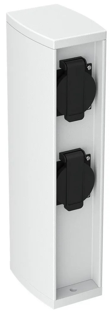 Colonnina con Prese elettriche da Giardino 30cm IP54 Alluminio - Bianca