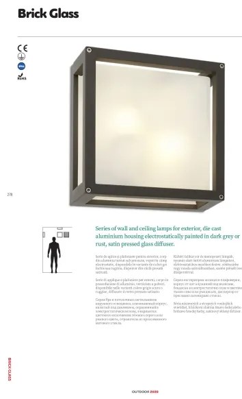 Redo 9893 - Applique da esterno BRICK 2xE27/42W/230V IP54 marrone