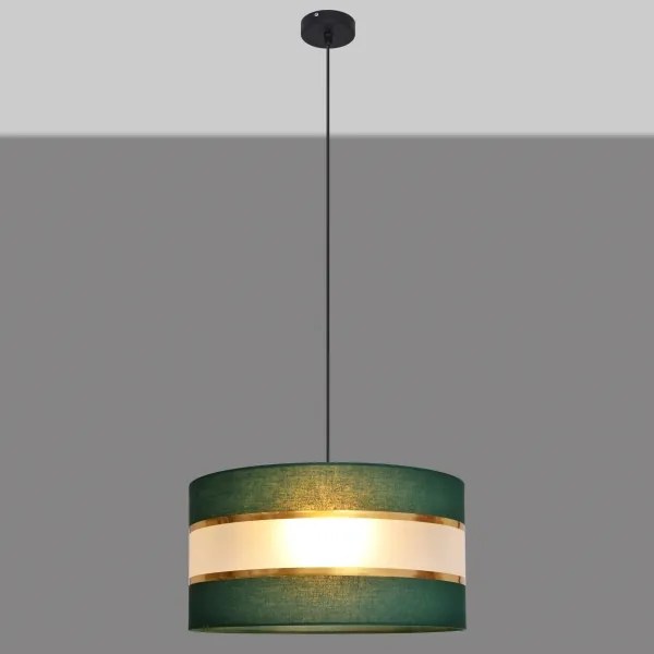 Lampadario a sospensione con filo HELEN 1xE27/15W/230V diametro 40 cm verde/oro