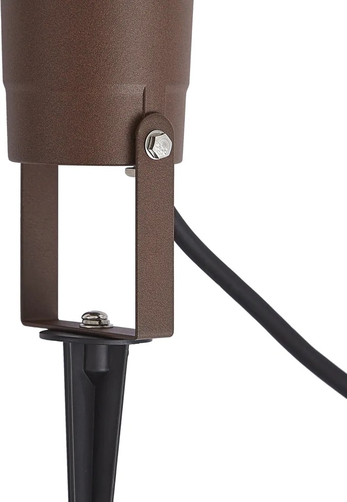 Faretto da giardino moderno marrone ruggine con cavo e spina 204cm IP65 - Basic
