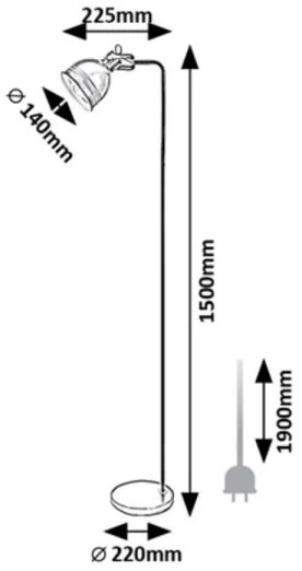 Rabalux 2243 - Lampada da terra FLINT 1xE27/40W/230V beige