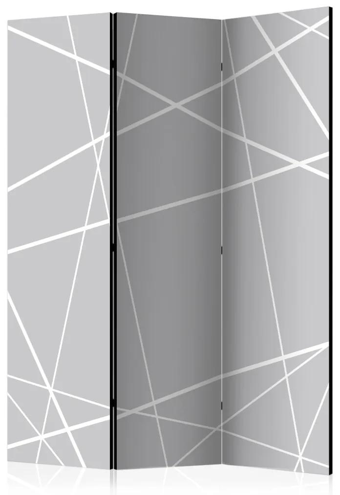 Paravento design Ragnatela Moderna - linee che formano figure grigie chiare