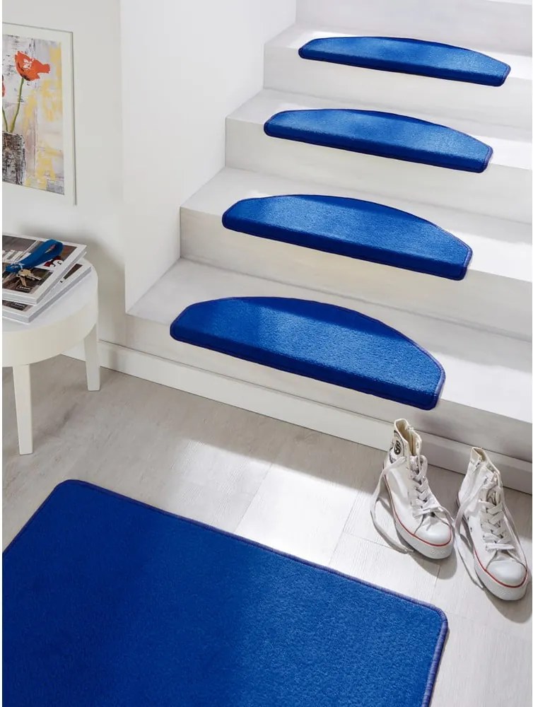Set di tappeti per scale blu con strisce adesive 15 pz 23x65 cm Fancy – Hanse Home