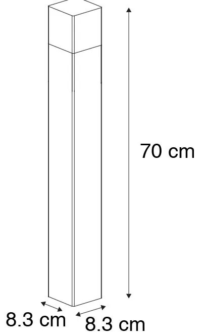 Lampada da esterno da terra nera 70 cm IP44 con vetro fumé - Denmark