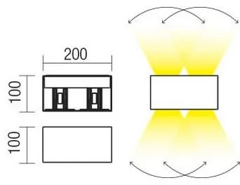Redo 90303-Applique a LED da esterno VARY 4xLED/5W/230V 4000K IP54 antracite