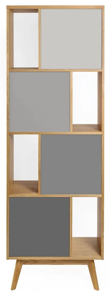 Libreria grigia in rovere 65x191 cm Avon - Woodman