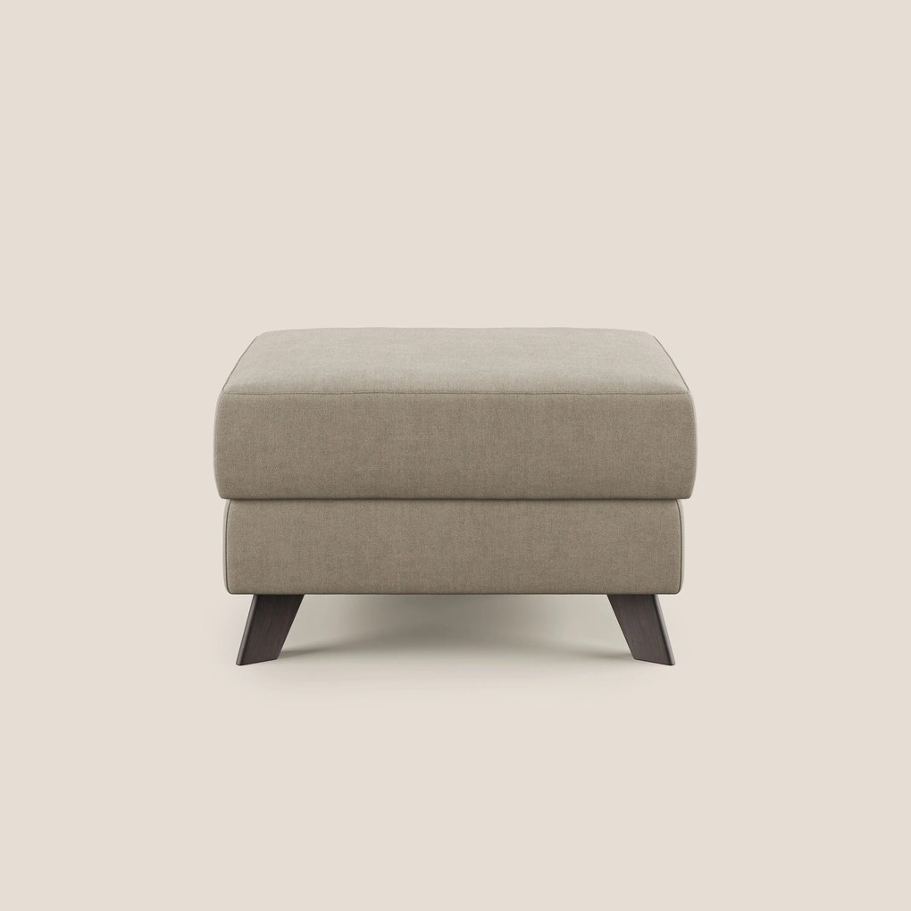 Moon Pouf contenitore e piedini alti in tessuto morbido impermeabile T02 beige