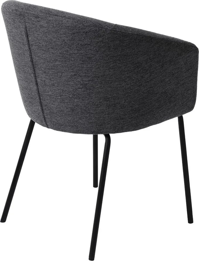 Sedia da pranzo grigio scuro in imbottito con braccioli Easton – Unique Furniture