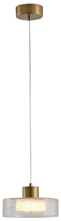 Lampadario LED a sospensione con filo LED/8W/230V 3000K oro/limpido pr. 20 cm