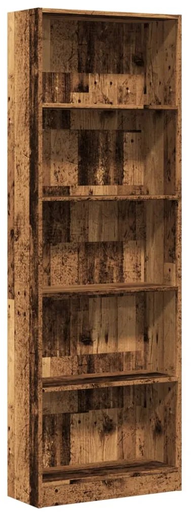 Libreria legno antico 60x24x176 cm in legno multistrato