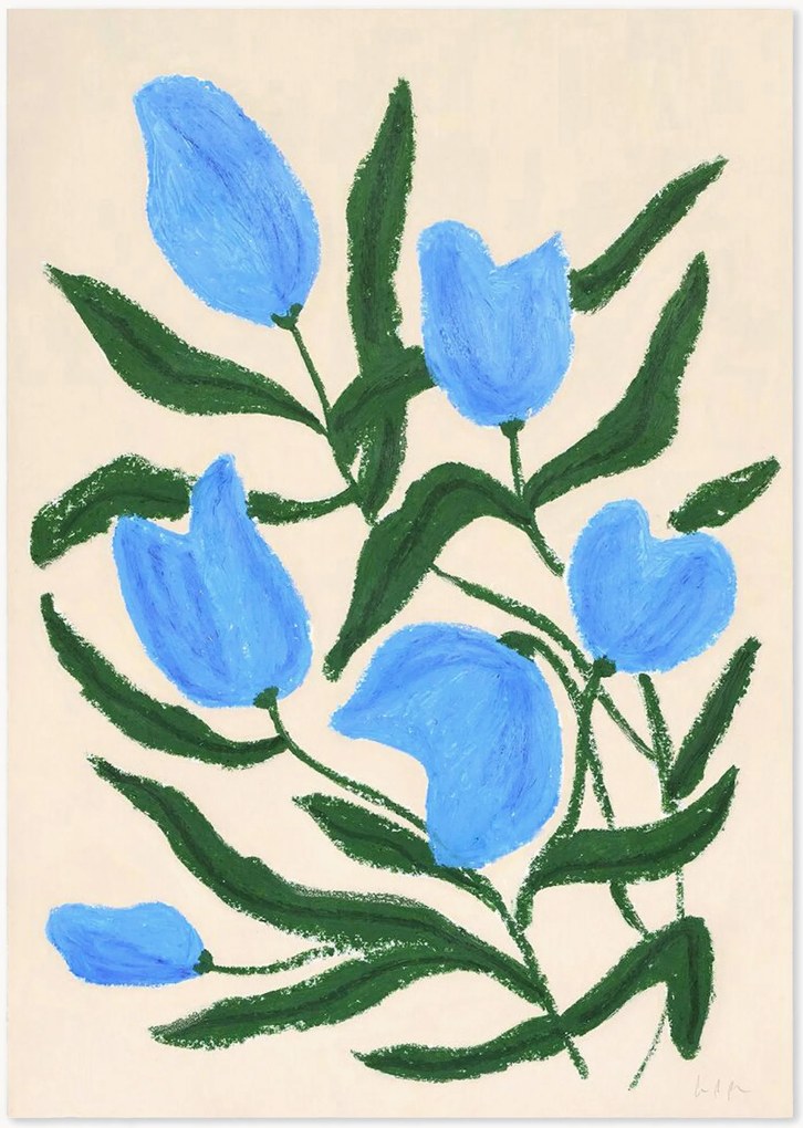 Stampa digitale incorniciata Blue Tulips