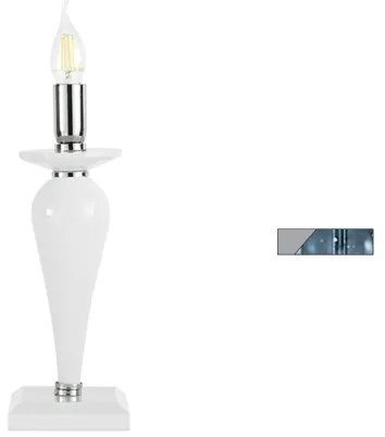 Lampada da tavolo PAGANINI in vetro lavorato a mano Ottanio 11x32 cm