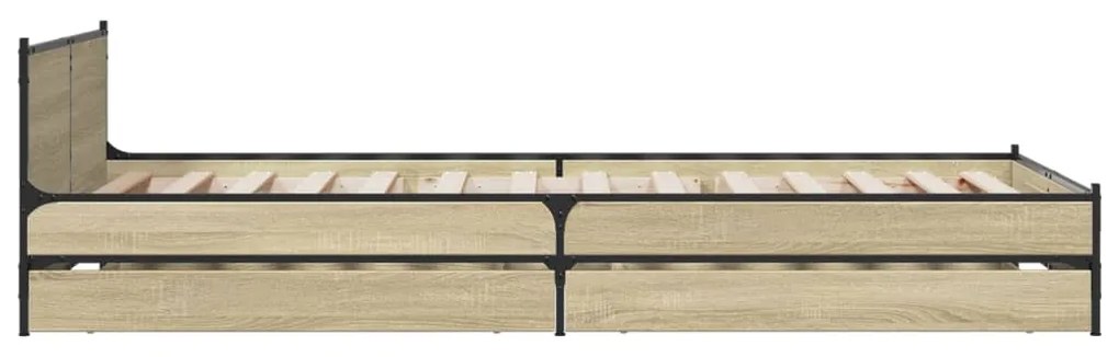 Giroletto cassetti rovere sonoma 100x200 cm legno multistrato