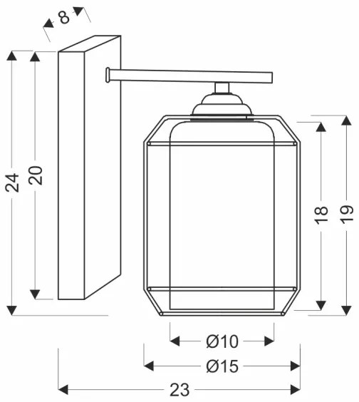 Applique JONERA 1xE27/40W/230V nero
