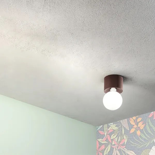 Plafoniera moderna alluminio Corten - BOW E27 lampadina a vista 12x9 cm