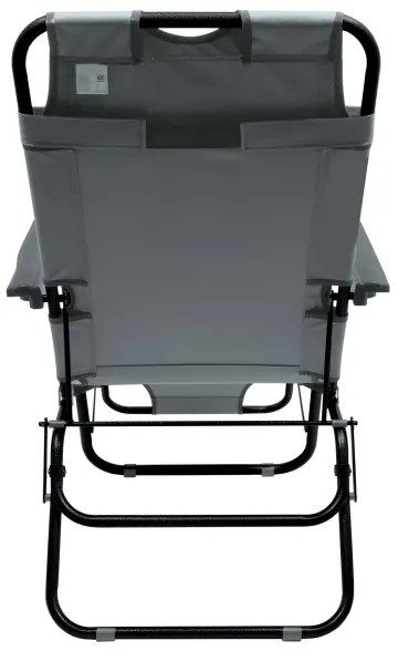 Sedia pieghevole regolabile grigio/nero