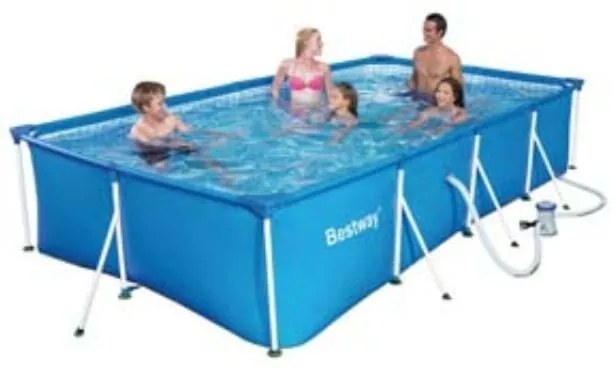 Piscina steel pro rettangolare telaio portante cm.400x211x81h. -kg.34,0 -lt.5.700 -filtro cartuccia (art.56424) 1 pezzi Bestway