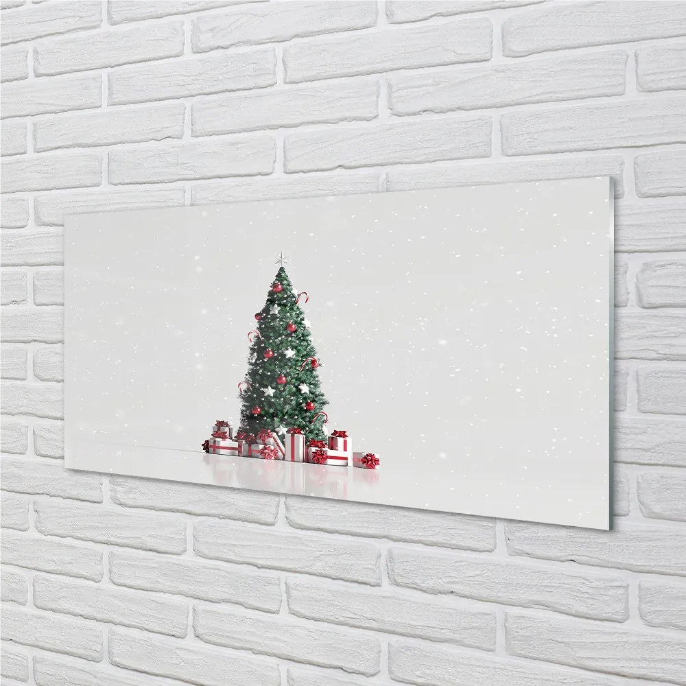 Quadro su vetro acrilico Decorazioni per regali degli alberi di Natale 100x50 cm