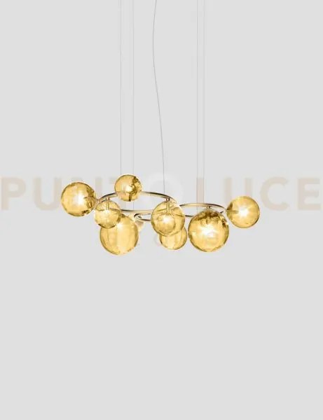 Puppet ring sospensione 11 ambra trasparente oro satinato 11 luci a...