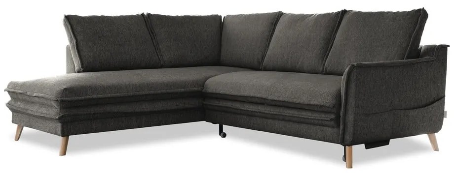 Divano letto angolare grigio scuro (angolo sinistro) Charming Charlie - Miuform