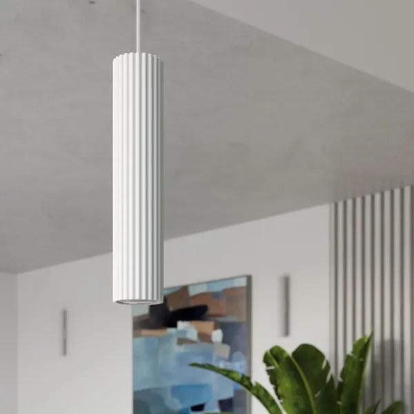 Sollux SL.1535 - Lampadario a sospensione con filo KARBON 1xGU10/10W/230V bianco