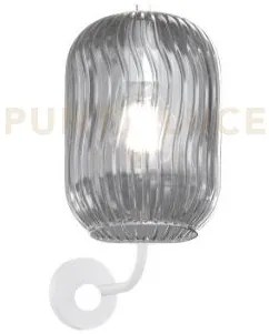 Applique bianco 1 luce vetro fume 1181bi-at-fu